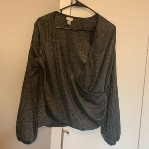 Dressy silver top. Size S